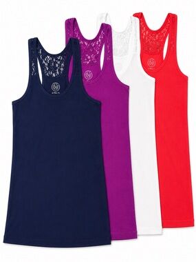 SO Lace Back Tank Top Bundle – 4 Pack